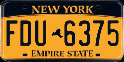 NY license plate FDU6375