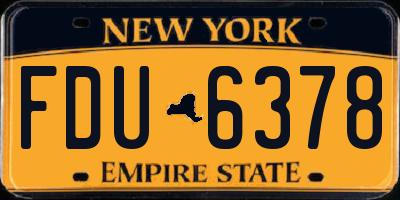 NY license plate FDU6378