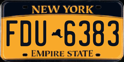 NY license plate FDU6383