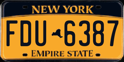 NY license plate FDU6387