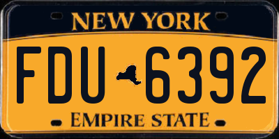 NY license plate FDU6392