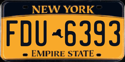 NY license plate FDU6393