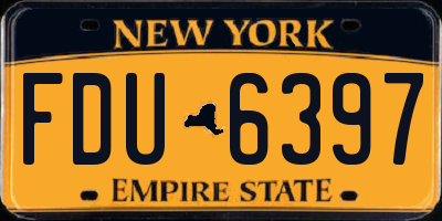 NY license plate FDU6397