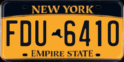NY license plate FDU6410
