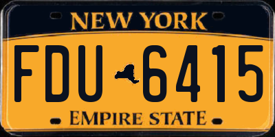 NY license plate FDU6415