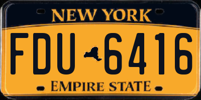 NY license plate FDU6416
