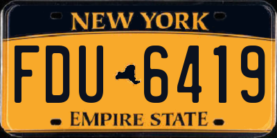 NY license plate FDU6419