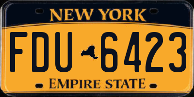 NY license plate FDU6423