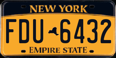 NY license plate FDU6432