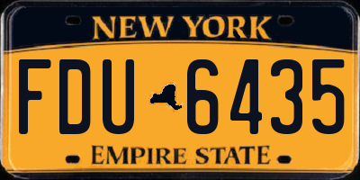NY license plate FDU6435