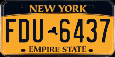 NY license plate FDU6437