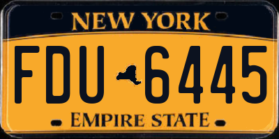 NY license plate FDU6445