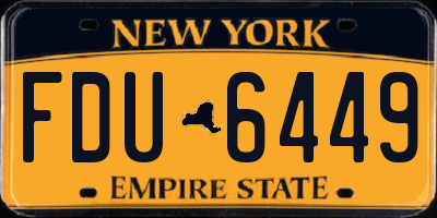 NY license plate FDU6449