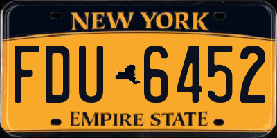 NY license plate FDU6452