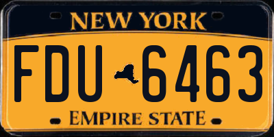 NY license plate FDU6463
