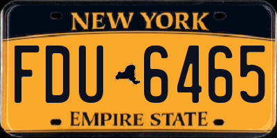 NY license plate FDU6465