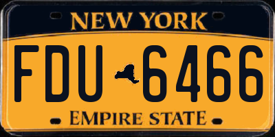 NY license plate FDU6466