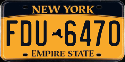 NY license plate FDU6470