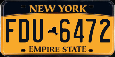 NY license plate FDU6472