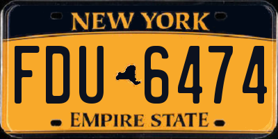 NY license plate FDU6474