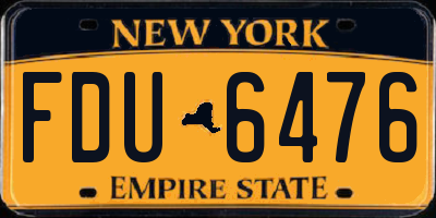 NY license plate FDU6476