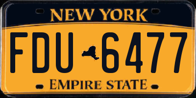 NY license plate FDU6477