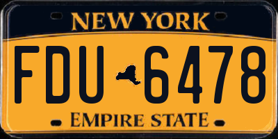 NY license plate FDU6478