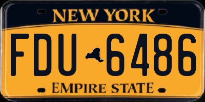 NY license plate FDU6486