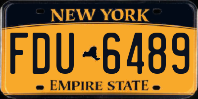 NY license plate FDU6489