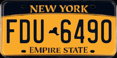 NY license plate FDU6490