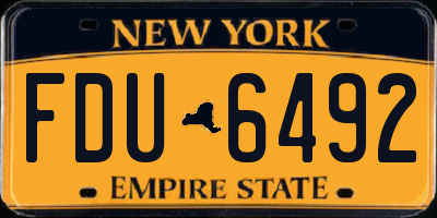 NY license plate FDU6492