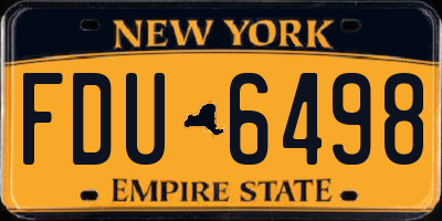 NY license plate FDU6498