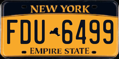 NY license plate FDU6499