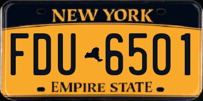 NY license plate FDU6501
