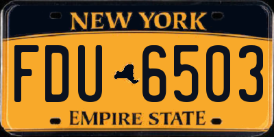 NY license plate FDU6503
