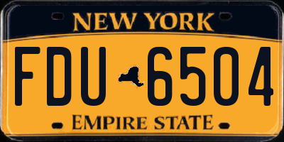 NY license plate FDU6504
