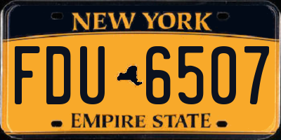NY license plate FDU6507