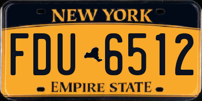 NY license plate FDU6512