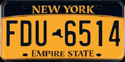 NY license plate FDU6514
