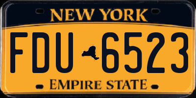 NY license plate FDU6523