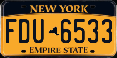 NY license plate FDU6533