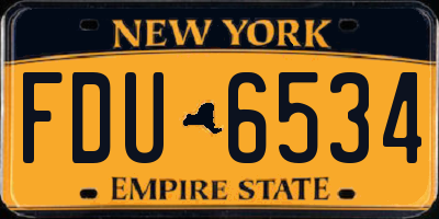 NY license plate FDU6534