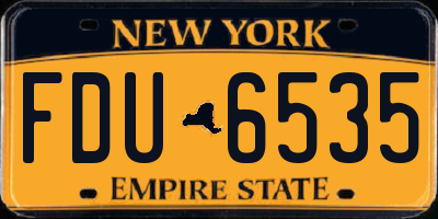 NY license plate FDU6535