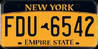 NY license plate FDU6542