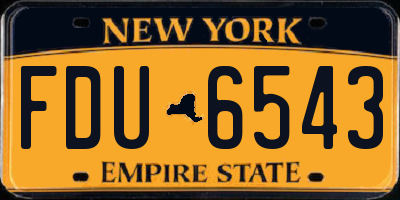 NY license plate FDU6543