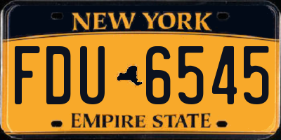 NY license plate FDU6545