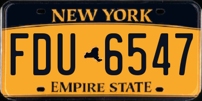NY license plate FDU6547