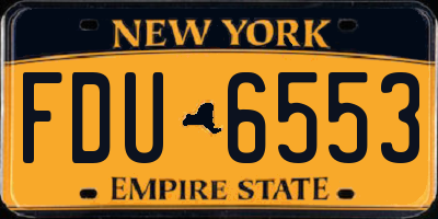NY license plate FDU6553