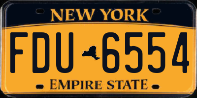 NY license plate FDU6554