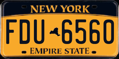 NY license plate FDU6560